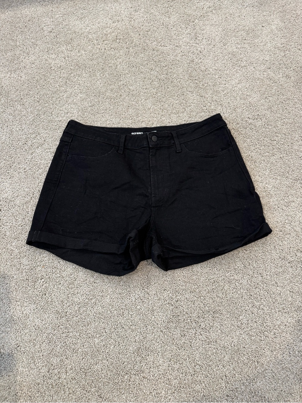 Old Navy Black Cuffed Denim Shorts